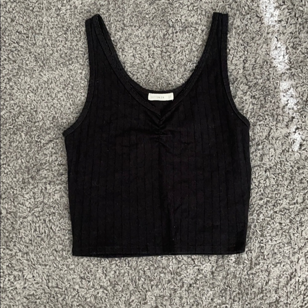 Black Cotton on crop top
